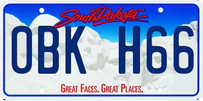 SD license plate 0BKH66