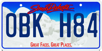 SD license plate 0BKH84