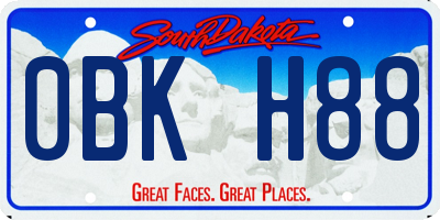 SD license plate 0BKH88