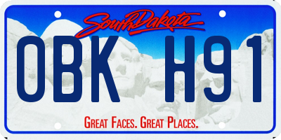SD license plate 0BKH91