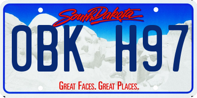 SD license plate 0BKH97