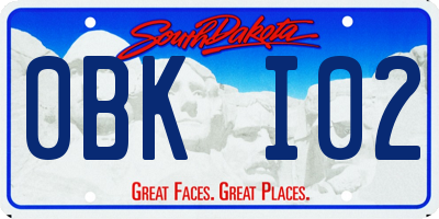 SD license plate 0BKI02