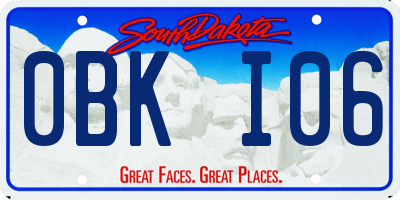 SD license plate 0BKI06