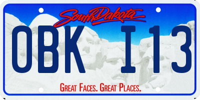 SD license plate 0BKI13