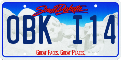 SD license plate 0BKI14
