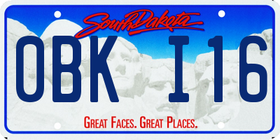 SD license plate 0BKI16