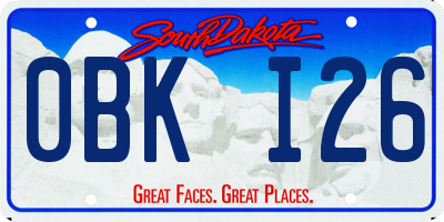 SD license plate 0BKI26