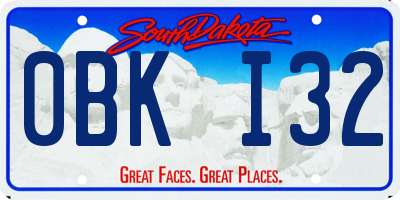 SD license plate 0BKI32