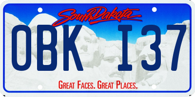 SD license plate 0BKI37