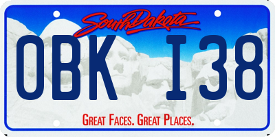 SD license plate 0BKI38