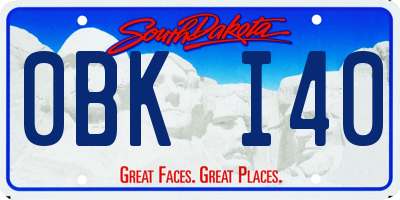 SD license plate 0BKI40