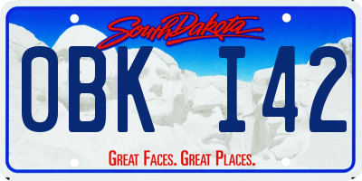 SD license plate 0BKI42