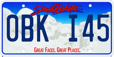 SD license plate 0BKI45