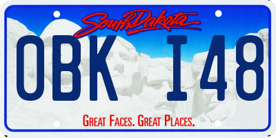 SD license plate 0BKI48