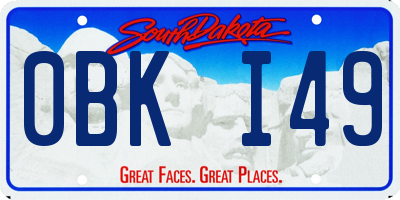SD license plate 0BKI49