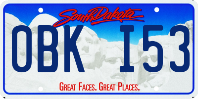 SD license plate 0BKI53