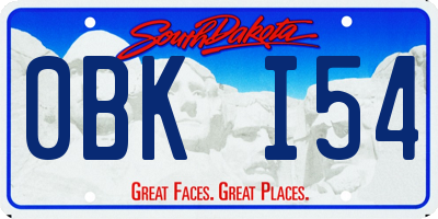 SD license plate 0BKI54