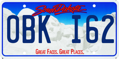 SD license plate 0BKI62