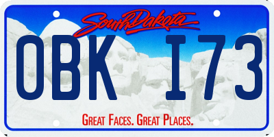 SD license plate 0BKI73