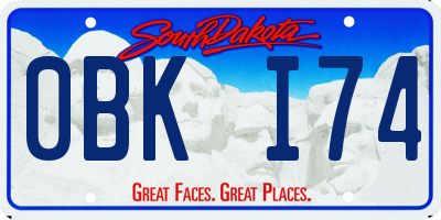 SD license plate 0BKI74