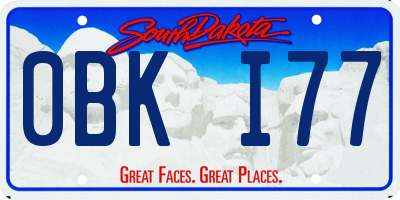 SD license plate 0BKI77