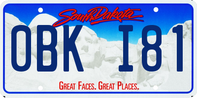 SD license plate 0BKI81
