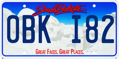 SD license plate 0BKI82