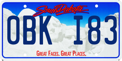 SD license plate 0BKI83