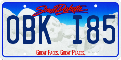 SD license plate 0BKI85