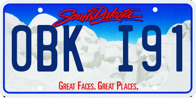 SD license plate 0BKI91
