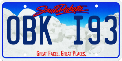SD license plate 0BKI93