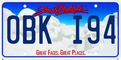 SD license plate 0BKI94