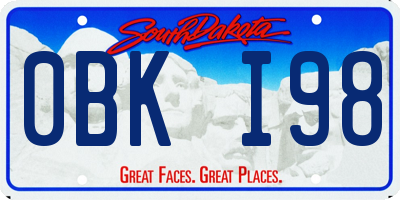 SD license plate 0BKI98