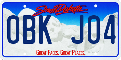 SD license plate 0BKJ04