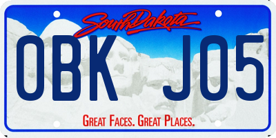 SD license plate 0BKJ05