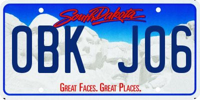 SD license plate 0BKJ06