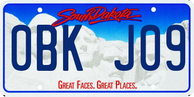 SD license plate 0BKJ09
