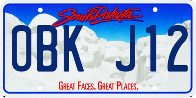 SD license plate 0BKJ12