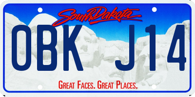 SD license plate 0BKJ14