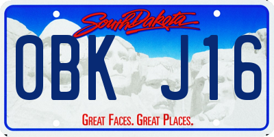 SD license plate 0BKJ16