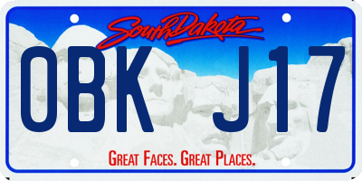 SD license plate 0BKJ17