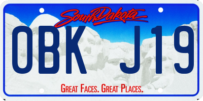 SD license plate 0BKJ19