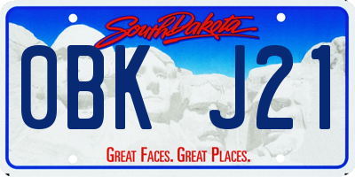 SD license plate 0BKJ21