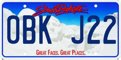 SD license plate 0BKJ22