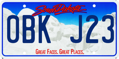 SD license plate 0BKJ23
