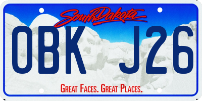 SD license plate 0BKJ26