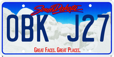 SD license plate 0BKJ27