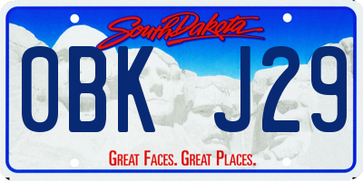 SD license plate 0BKJ29