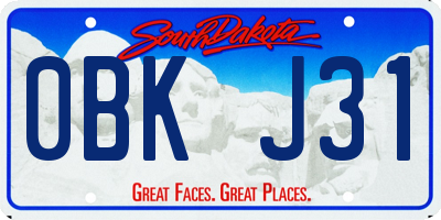 SD license plate 0BKJ31