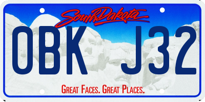 SD license plate 0BKJ32